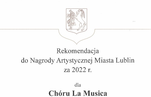 Rekomendacja do Nagrody Artystycznej Miasta Lublin za 2022 rok